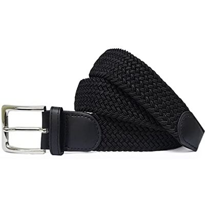 Gloop Uniseks stoffen elastische riem gevlochten elastische riem elastische riem voor dames en heren breedte ongeveer 3,5 cm, zwart. Gesamtlänge 155cm Gloop Uniseks stoffen elastische riem gevlochten elastische riem elastische riem voor dames en heren breedte ongeveer 3,5 cm, zwart. Gesamtlänge 155cm
