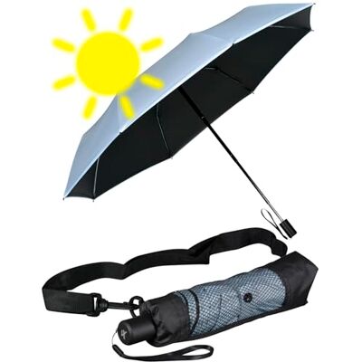 iX-brella City trekking paraplu met extra lange stok en uv- en hittebescherming, IJszwart UV- en hittebescherming, Handopener zakparaplu iX-brella City trekking paraplu met extra lange stok en uv- en hittebescherming, IJszwart UV- en hittebescherming, Handopener zakparaplu