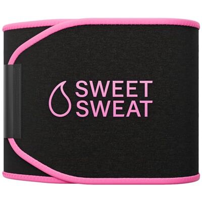Sports Research , Sweet Sweat Taille Trimmer, Large, Zwart & Pink, 1 Riem, Zwart/Roze Sports Research , Sweet Sweat Taille Trimmer, Large, Zwart & Pink, 1 Riem, Zwart/Roze
