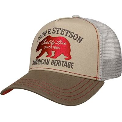 Stetson Last Drop Trucker Pet Heren base cap mesh baseballpet Snapback met klep voor Lente/Zomer, JBS-Bear beige, 55-61 55-61 Stetson Last Drop Trucker Pet Heren base cap mesh baseballpet Snapback met klep voor Lente/Zomer, JBS-Bear beige, 55-61 55-61
