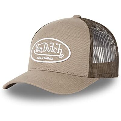 Von Dutch Pet voor dames en heren, verstelbaar, originele en comfortabele truckerpet, bruin, één maat Eén maat Von Dutch Pet voor dames en heren, verstelbaar, originele en comfortabele truckerpet, bruin, één maat Eén maat
