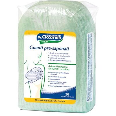 Ciccarelli Dr. Igiene Corpo handschoenen, voorgezeept, 20 stuks Ciccarelli Dr. Igiene Corpo handschoenen, voorgezeept, 20 stuks