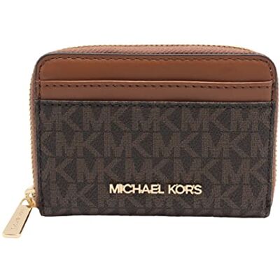 Michael Kors Jet Set Travel Kaarthouder met ritssluiting, bruin, maat M Michael Kors Jet Set Travel Kaarthouder met ritssluiting, bruin, maat M