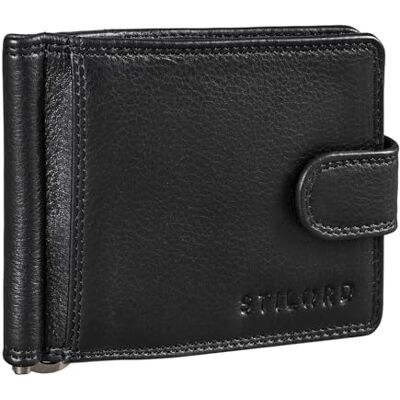STILORD "Lino" herenportemonnee met geldklem, leer, RFID-portemonnee, met NFC-bescherming, portemonnee, creditcardhouder, van echt leer, kleur: zwart, zwart., S, Portemonnee STILORD "Lino" herenportemonnee met geldklem, leer, RFID-portemonnee, met NFC-bescherming, portemonnee, creditcardhouder, van echt leer, kleur: zwart, zwart., S, Portemonnee