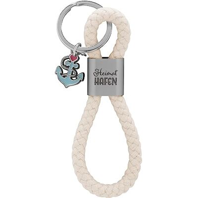 GRUSS & CO 48361 Port Loop Sleutelhanger Gevlochten Gesp Hanger met Haven van het Huis Gedrukt Patroon met Anker Charm Multicolor 12 cm Poort Patroon, Meerkleurig, Motief "poort GRUSS & CO 48361 Port Loop Sleutelhanger Gevlochten Gesp Hanger met Haven van het Huis Gedrukt Patroon met Anker Charm Multicolor 12 cm Poort Patroon, Meerkleurig, Motief "poort