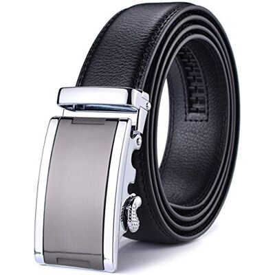Nelbons Leren riem voor heren met schuifgesp, rand voor een breedte van 3,5 cm 130cm/28"-44"taille réglable Nelbons Leren riem voor heren met schuifgesp, rand voor een breedte van 3,5 cm 130cm/28"-44"taille réglable