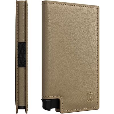Ekster Parliament Leren kaarthouder RFID Smart Wallet voor heren Minimalistische slanke portemonnee met snelle toegang tot metalen kaarten (klassiek bruin), gefreesd beige, Ekster Parliament Leren kaarthouder RFID Smart Wallet voor heren Minimalistische slanke portemonnee met snelle toegang tot metalen kaarten (klassiek bruin), gefreesd beige,