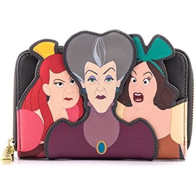Loungefly Disney boze scène Evil stiefmoeder stiefzus PU lederen portemonnee, Meerkleurig, klassiek Loungefly Disney boze scène Evil stiefmoeder stiefzus PU lederen portemonnee, Meerkleurig, klassiek