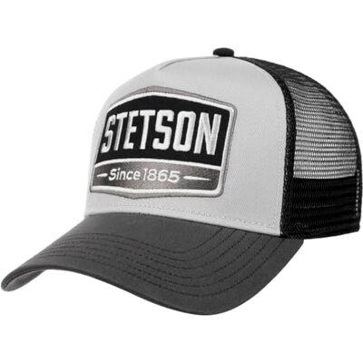 Stetson Highway Trucker Pet voor dames/heren Snapback Baseball Mesh Snapback met vizier lente-zomer één maat grijs-zwart Eén maat Stetson Highway Trucker Pet voor dames/heren Snapback Baseball Mesh Snapback met vizier lente-zomer één maat grijs-zwart Eén maat