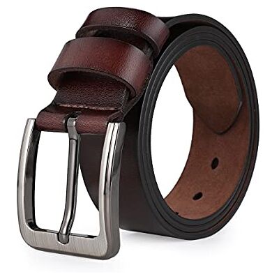VRLEGEND leren riem heren 110-175 cm riem leer jean business metaal retro jeansriem volledig runderleer 38 mm breed, Bruin Taille 54W-57W=Länge 160cm VRLEGEND leren riem heren 110-175 cm riem leer jean business metaal retro jeansriem volledig runderleer 38 mm breed, Bruin Taille 54W-57W=Länge 160cm
