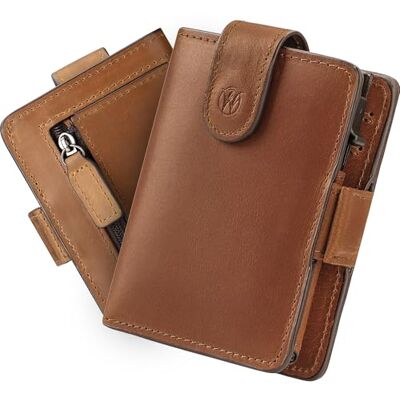 Will Fire WillFire® MagFlap Herenportemonnee Extra sleutelhanger Leren kaarthouder voor 10-12 kaarten RFID-bescherming Unieke magneetsluiting Met geschenkverpakking, cognac, Will Fire WillFire® MagFlap Herenportemonnee Extra sleutelhanger Leren kaarthouder voor 10-12 kaarten RFID-bescherming Unieke magneetsluiting Met geschenkverpakking, cognac,