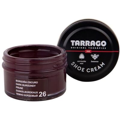 Tarrago Shoe Cream Beschermende crème voor leren schoenen, schoenverzorging, voedt, herstelt en beschermt 50 ml, Donker Bordeaux (26) 50 ml Tarrago Shoe Cream Beschermende crème voor leren schoenen, schoenverzorging, voedt, herstelt en beschermt 50 ml, Donker Bordeaux (26) 50 ml
