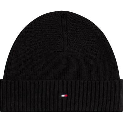 Tommy Hilfiger Th Flag Pima Cotton Beanie Am0am12796 herenmuts, Zwart, Eén maat Eén maat Tommy Hilfiger Th Flag Pima Cotton Beanie Am0am12796 herenmuts, Zwart, Eén maat Eén maat