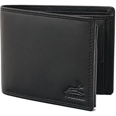 Fa.Volmer VO11 RFID-leren portemonnee voor heren, dubbele naden, extra sterk, 9 vakken voor creditcards, liggend formaat, VO11 RFID, verschillende kleuren, zwart, M, klassiek Fa.Volmer VO11 RFID-leren portemonnee voor heren, dubbele naden, extra sterk, 9 vakken voor creditcards, liggend formaat, VO11 RFID, verschillende kleuren, zwart, M, klassiek