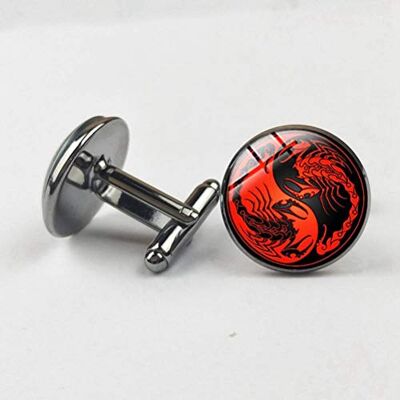 Icufflink Manchetknopen voor heren, klassiek rood schorpioenpatroon, Yin Yang, glas, handgemaakt, zwart, elegant accessoire, cadeau voor accountant, baas, zaken, bruiloft, eindejaarsbal Icufflink Manchetknopen voor heren, klassiek rood schorpioenpatroon, Yin Yang, glas, handgemaakt, zwart, elegant accessoire, cadeau voor accountant, baas, zaken, bruiloft, eindejaarsbal