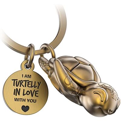 FABACH Snappy schildpad sleutelhanger met hart en gravure, schattige schildpadsleutelhanger, geluksbrenger, cadeau voor partner, Turtelly in Love, brons, eenheidsmaat, casual FABACH Snappy schildpad sleutelhanger met hart en gravure, schattige schildpadsleutelhanger, geluksbrenger, cadeau voor partner, Turtelly in Love, brons, eenheidsmaat, casual