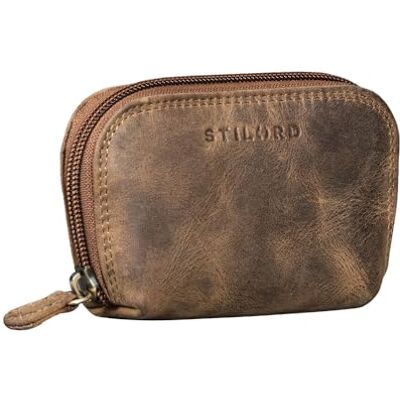 STILORD "Junis" Sleutelzakje, leer, RFID-sleutelhoes, sleutelhanger met sleutelhanger, muntvak en geschenkdoos voor dames en heren, kleur: zwart, Medium bruin, Portemonnee STILORD "Junis" Sleutelzakje, leer, RFID-sleutelhoes, sleutelhanger met sleutelhanger, muntvak en geschenkdoos voor dames en heren, kleur: zwart, Medium bruin, Portemonnee