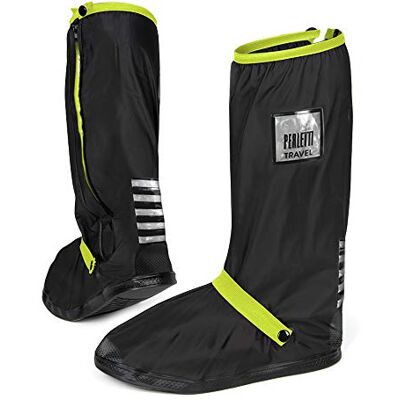 PERLETTI Travel schoenovertrek, zwart, waterdicht, duurzaam, herbruikbaar, overschoenen, waterdicht, regen, sneeuw, modder, reflecterende details, versterkte antislipzool. PERLETTI Travel schoenovertrek, zwart, waterdicht, duurzaam, herbruikbaar, overschoenen, waterdicht, regen, sneeuw, modder, reflecterende details, versterkte antislipzool.