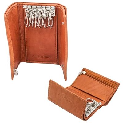 Zerimar Herenportemonnee van elegant natuurlijk leer Sleutelhanger portemonnee Klassieke herenportemonnee Leren sleutelhanger Cognac kleur Afmetingen 10 x 7 cm, cognac, Cognac. Zerimar Herenportemonnee van elegant natuurlijk leer Sleutelhanger portemonnee Klassieke herenportemonnee Leren sleutelhanger Cognac kleur Afmetingen 10 x 7 cm, cognac, Cognac.