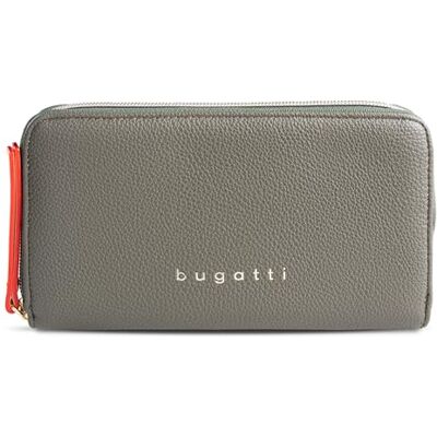 bugatti Ella grote damesportemonnee, lange portemonnee, kunstleer, olijf bugatti Ella grote damesportemonnee, lange portemonnee, kunstleer, olijf