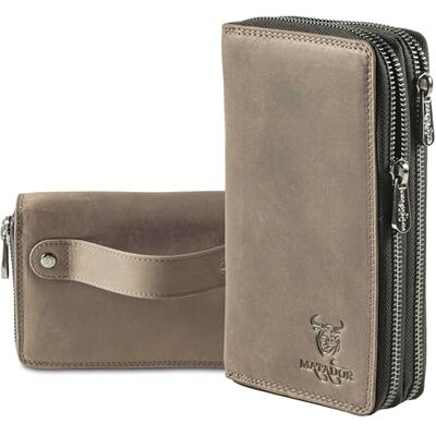 MATADOR Madrid Leren damesportemonnee met elegante geschenkverpakking Leren damesportemonnee met RFID-bescherming Luxe leren portemonnee voor dames, grijs., Klassiek MATADOR Madrid Leren damesportemonnee met elegante geschenkverpakking Leren damesportemonnee met RFID-bescherming Luxe leren portemonnee voor dames, grijs., Klassiek