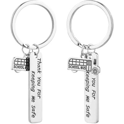 PRETYZOOM Bus Driver Scuolabus sleutelhanger, met sieradencadeau, 2 stuks, zilver, zilver. 4.3 x 1 x 0.1 cm PRETYZOOM Bus Driver Scuolabus sleutelhanger, met sieradencadeau, 2 stuks, zilver, zilver. 4.3 x 1 x 0.1 cm
