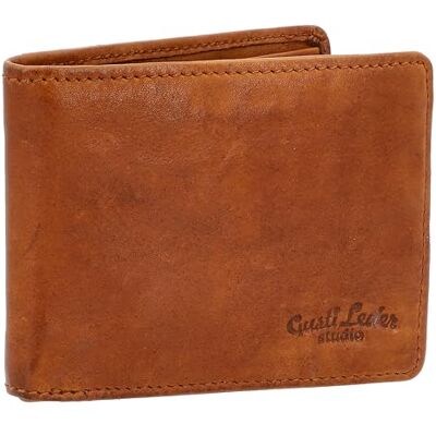Gusti Leder Gusti Ethar Vintage lederen portemonnee voor heren, bruin Gusti Leder Gusti Ethar Vintage lederen portemonnee voor heren, bruin