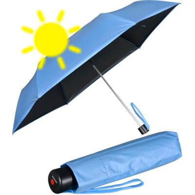 Knirps Mini parapluie léger C.058 Manuel avec protection UV et chaleur, Bleu/noir Protection UV et chaleur, 92 cm Knirps Mini parapluie léger C.058 Manuel avec protection UV et chaleur, Bleu/noir Protection UV et chaleur, 92 cm