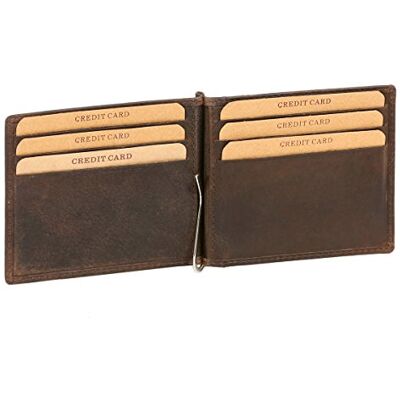 LEAS Portemonnee met clip voor bankbiljetten, geldclips, vintage stijl, echt leer, bruin Special Edition, bruin, 11 x 9 cm, Bruin, klassiek LEAS Portemonnee met clip voor bankbiljetten, geldclips, vintage stijl, echt leer, bruin Special Edition, bruin, 11 x 9 cm, Bruin, klassiek