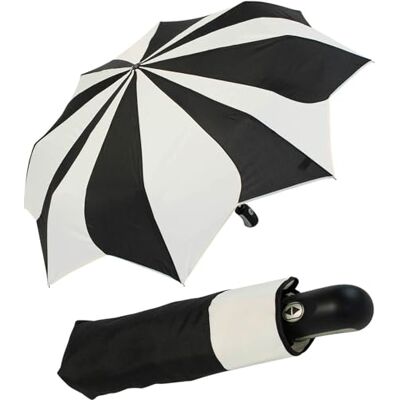 Pierre Cardin Overautomatische zakparaplu voor dames, zonnebloem, zwart-wit, 101 cm, zakparaplu met over-automatische Pierre Cardin Overautomatische zakparaplu voor dames, zonnebloem, zwart-wit, 101 cm, zakparaplu met over-automatische