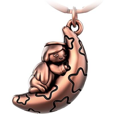 FABACH Moony beschermengel sleutelhanger met maan, geluksbrenger, beschermengel van metaal, beschermengel, beschermengel, geluksbrenger, liefdescadeau, Antiek roségoud, Modern FABACH Moony beschermengel sleutelhanger met maan, geluksbrenger, beschermengel van metaal, beschermengel, beschermengel, geluksbrenger, liefdescadeau, Antiek roségoud, Modern