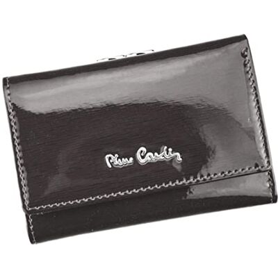 Pierre Cardin Elegante damesportemonnee van 100% natuurlijk gelakt leer, 12,5 x 8 x 3,5 cm, voor 5 kaarten, 1 vak voor bankbiljetten, 1 muntvak, As, klassiek Pierre Cardin Elegante damesportemonnee van 100% natuurlijk gelakt leer, 12,5 x 8 x 3,5 cm, voor 5 kaarten, 1 vak voor bankbiljetten, 1 muntvak, As, klassiek