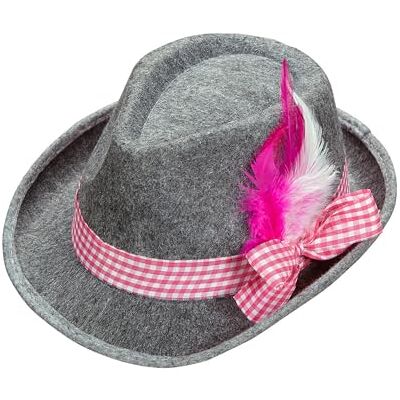 W WIDMANN MILANO Party Fashion Beierse fedora, met lint en veren, vilt, hoed, klederdrachtkostuum, hoofddeksel, accessoire W WIDMANN MILANO Party Fashion Beierse fedora, met lint en veren, vilt, hoed, klederdrachtkostuum, hoofddeksel, accessoire