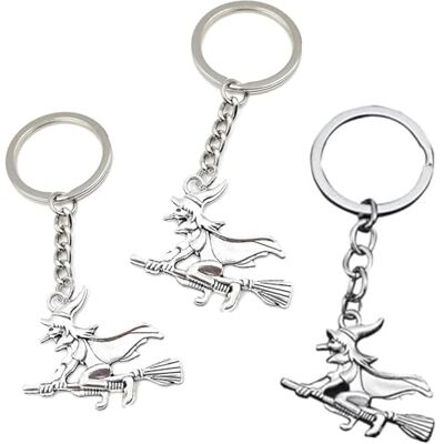 BOBOZHONG Set van 3 heksen op bezem sleutelhangers Metalen geluksbrenger Rugzakhaak Themafeestcadeau Voor de beste vriend Voor mannen, vrouwen, kinderen 3,8 x 8,5 cm BOBOZHONG Set van 3 heksen op bezem sleutelhangers Metalen geluksbrenger Rugzakhaak Themafeestcadeau Voor de beste vriend Voor mannen, vrouwen, kinderen 3,8 x 8,5 cm