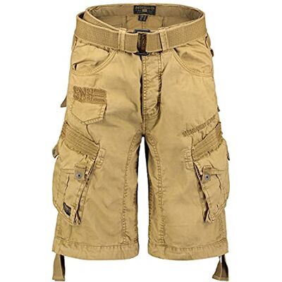 Geographical Norway Hunter Cargoshorts, korte broek, bermuda met riem, in bundel met UD bandana, beige 4, M M Geographical Norway Hunter Cargoshorts, korte broek, bermuda met riem, in bundel met UD bandana, beige 4, M M