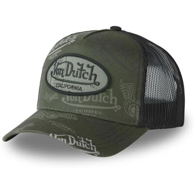 Von Dutch Pet voor dames en heren, CAFE truckerpet, verstelbaar, kaki, eenheidsmaat Eén maat Von Dutch Pet voor dames en heren, CAFE truckerpet, verstelbaar, kaki, eenheidsmaat Eén maat