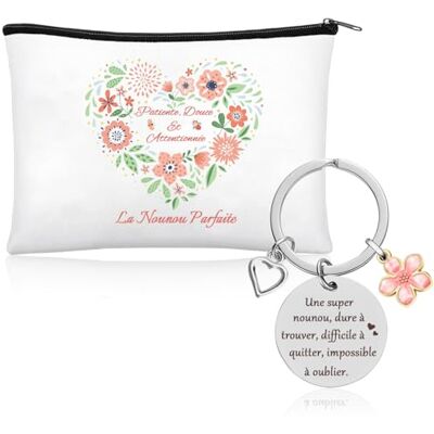 LOHENYOR Origineel cadeau voor Nanny, tas en sleutelhanger, praktisch cadeau-idee voor kleuterschool, beëindiging van het contract, Kerstmis of verjaardag LOHENYOR Origineel cadeau voor Nanny, tas en sleutelhanger, praktisch cadeau-idee voor kleuterschool, beëindiging van het contract, Kerstmis of verjaardag