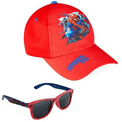 Marvel Kinderpet voor jongens, 2-delige set, pet en zonnebril voor kinderen, Spiderman-pet, Avengers-pet, eenheidsmaat, Rood one size Marvel Kinderpet voor jongens, 2-delige set, pet en zonnebril voor kinderen, Spiderman-pet, Avengers-pet, eenheidsmaat, Rood one size