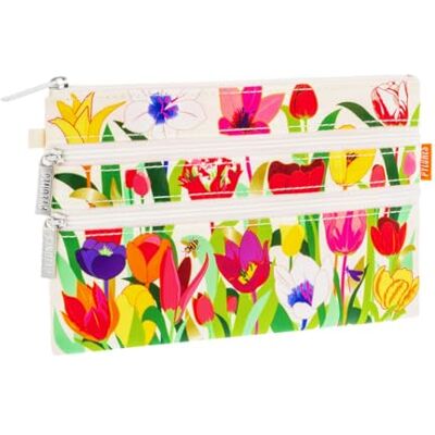 Pylones : Zak met 3 ritsen, tulpen, meerkleurig, 20 x 13 x 1 cm, casual, Meerkleurig, informeel Pylones : Zak met 3 ritsen, tulpen, meerkleurig, 20 x 13 x 1 cm, casual, Meerkleurig, informeel