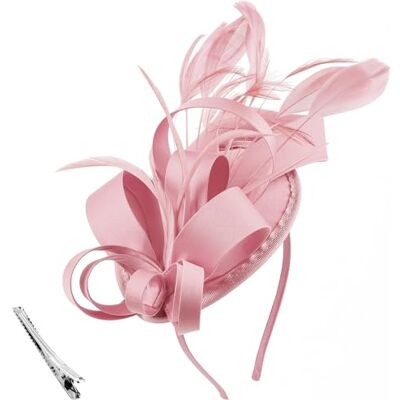 DRESHOW Fascinators Hoed Linten veren op een hoofdband clip cocktail thee party hoeden voor meisjes en vrouwen Eén maat DRESHOW Fascinators Hoed Linten veren op een hoofdband clip cocktail thee party hoeden voor meisjes en vrouwen Eén maat