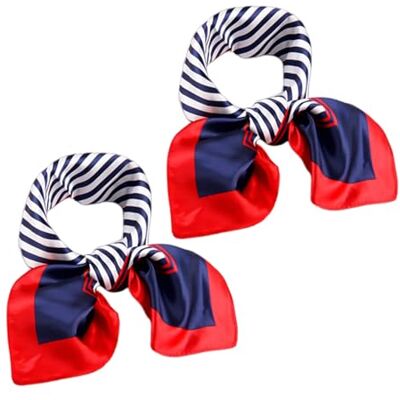 KRYMSON 2-delige nautische sjaal, vierkant rood-blauw-wit, maritieme accessoires, bal, feest, cosplay, feest, rood, blauw, wit, 50* 50 cm x 50 cm KRYMSON 2-delige nautische sjaal, vierkant rood-blauw-wit, maritieme accessoires, bal, feest, cosplay, feest, rood, blauw, wit, 50* 50 cm x 50 cm