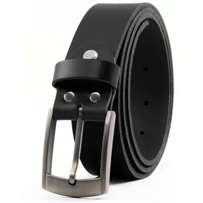 Fa.Volmer ® Buffelleren riem voor dames en heren, leren riem, 35 mm breed, in te korten, model Austin (verkrijgbaar in zwart en bruin), zwart. Taille 100cm = totale lengte 115cm Fa.Volmer ® Buffelleren riem voor dames en heren, leren riem, 35 mm breed, in te korten, model Austin (verkrijgbaar in zwart en bruin), zwart. Taille 100cm = totale lengte 115cm