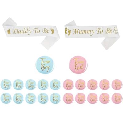 Dolaso Set van 52 sjaals en knopen voor babyshower, perfecte decoratie voor gasten, geslachtsonthulling, voor aanstaande ouders Dolaso Set van 52 sjaals en knopen voor babyshower, perfecte decoratie voor gasten, geslachtsonthulling, voor aanstaande ouders