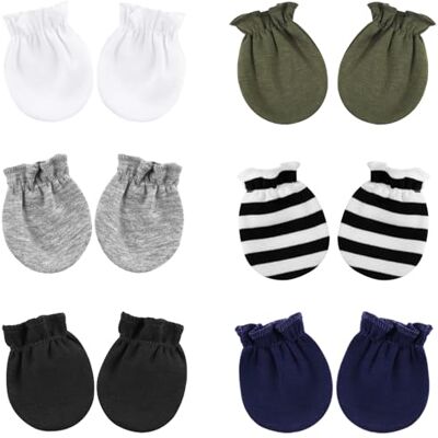 DRESHOW Wanten voor baby's, pasgeborenen, handschoenen voor zuigelingen, gestreepte katoenen handschoenen voor 0-6 maanden Eén maat DRESHOW Wanten voor baby's, pasgeborenen, handschoenen voor zuigelingen, gestreepte katoenen handschoenen voor 0-6 maanden Eén maat