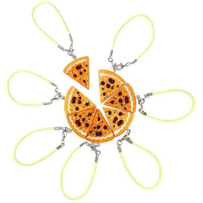 EQLEF Pizza hanger houder sleutelhanger broche sleutelhanger (9 stuks), Oranje EQLEF Pizza hanger houder sleutelhanger broche sleutelhanger (9 stuks), Oranje