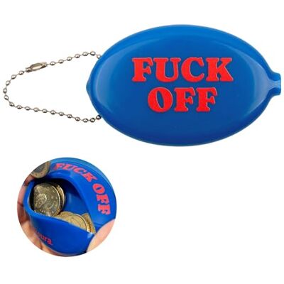Fisura Donkerblauwe ovale "F*ck off" gum portemonnee retro stijl met ketting, unisex mini pocket portemonnee origineel cadeau-idee. 1 stuk Fisura Donkerblauwe ovale "F*ck off" gum portemonnee retro stijl met ketting, unisex mini pocket portemonnee origineel cadeau-idee. 1 stuk