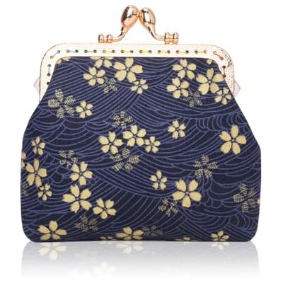 Oyachic Portemonnee Portemonnee Canvas Zak Vrouwen Bloemen Munt Portemonnee Portemonnee, marineblauw Oyachic Portemonnee Portemonnee Canvas Zak Vrouwen Bloemen Munt Portemonnee Portemonnee, marineblauw