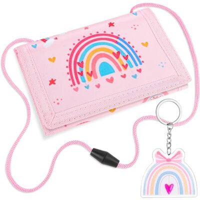 Kuvarix Portemonnee voor kinderen, tri-vouw portemonnee voor kinderen en meisjes, met sleutelhanger, sleutelhanger voor meisjes, portemonnee, regali di Compleanno per Ragazze (regenboog) Kuvarix Portemonnee voor kinderen, tri-vouw portemonnee voor kinderen en meisjes, met sleutelhanger, sleutelhanger voor meisjes, portemonnee, regali di Compleanno per Ragazze (regenboog)