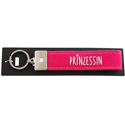 Depesche 004298-009 sleutelhanger van vilt met metalen sluiting en iconische print, prinses, roze, 18,7 x 4,4 x 1 cm Depesche 004298-009 sleutelhanger van vilt met metalen sluiting en iconische print, prinses, roze, 18,7 x 4,4 x 1 cm
