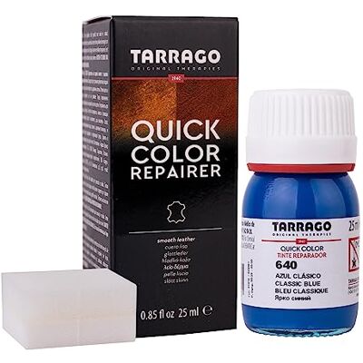 Tarrago Schoenen- en accessoireverf van leer, glad leer en canvas Sneldrogende kleurstof die schoenen herstelt en beschermt tegen kleine slijtage, Klassiek blauw (640) 20.00 ml Tarrago Schoenen- en accessoireverf van leer, glad leer en canvas Sneldrogende kleurstof die schoenen herstelt en beschermt tegen kleine slijtage, Klassiek blauw (640) 20.00 ml